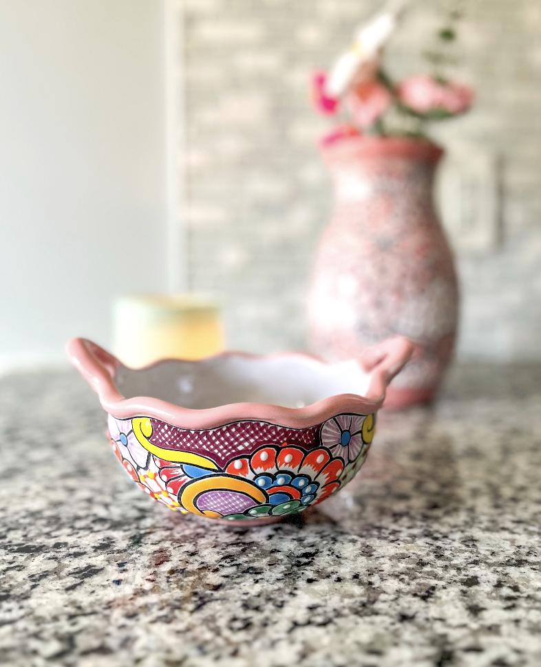 Ceramic Bowl with Spoon Made in Mexico
