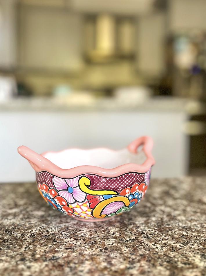 Ceramic Bowl with Spoon Made in Mexico