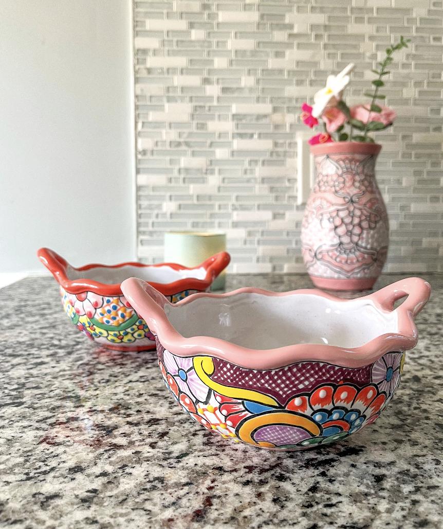 Ceramic Bowl with Spoon Made in Mexico