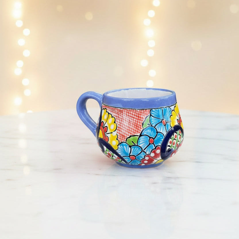Mexican Talavera Pottery Mug //Handmade Coffee Cup, Hand Painted Ceramic Cup, Gift for Coffee Lover, Kitchen Shelf Decor