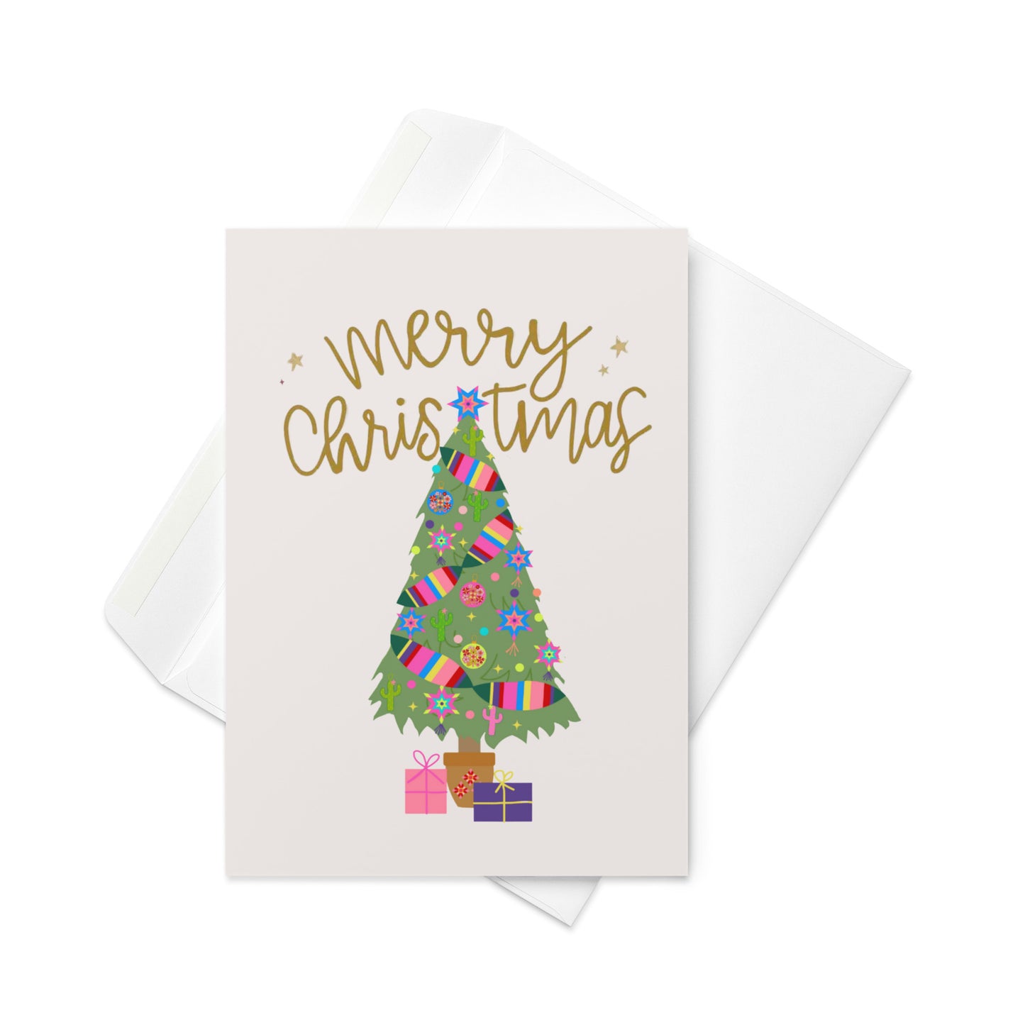 Hand-Drawn Mexican-Inspired Christmas Greeting Card – Perfect for Sending Warm Holiday Wishes and Adding a Festive Touch to Your Celebrations