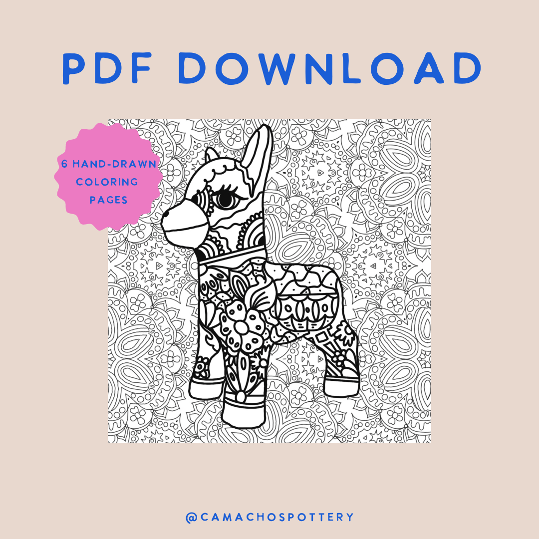 [DIGITAL]Mexican Pottery-Inspired Coloring Pages: A Journey into Vibrant Culture and Creativity