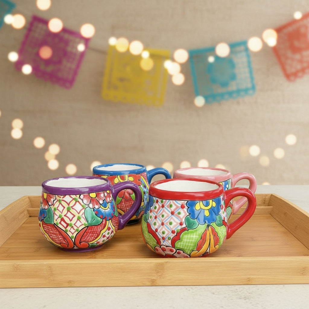 Mexican Talavera Pottery Mug //Handmade Coffee Cup, Hand Painted Ceramic Cup, Gift for Coffee Lover, Kitchen Shelf Decor