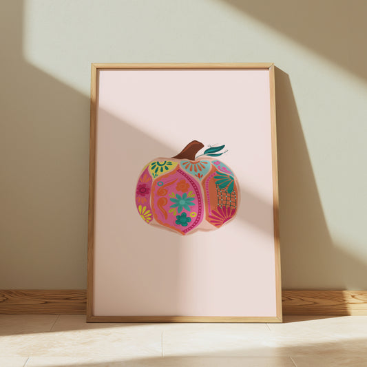 Charming Pink Pumpkin Art Print