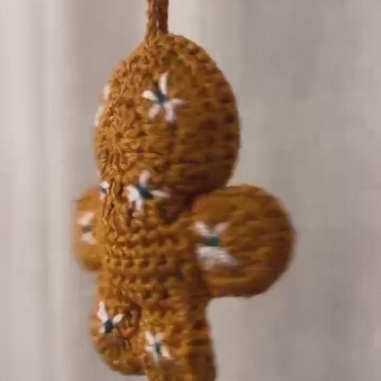 Mexican Gingerbread Crochet Ornament Handmade Bag Charm Keychain or Holiday Décor