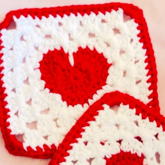 heart crochet coasters square coaster heart home decor coffee lover gift