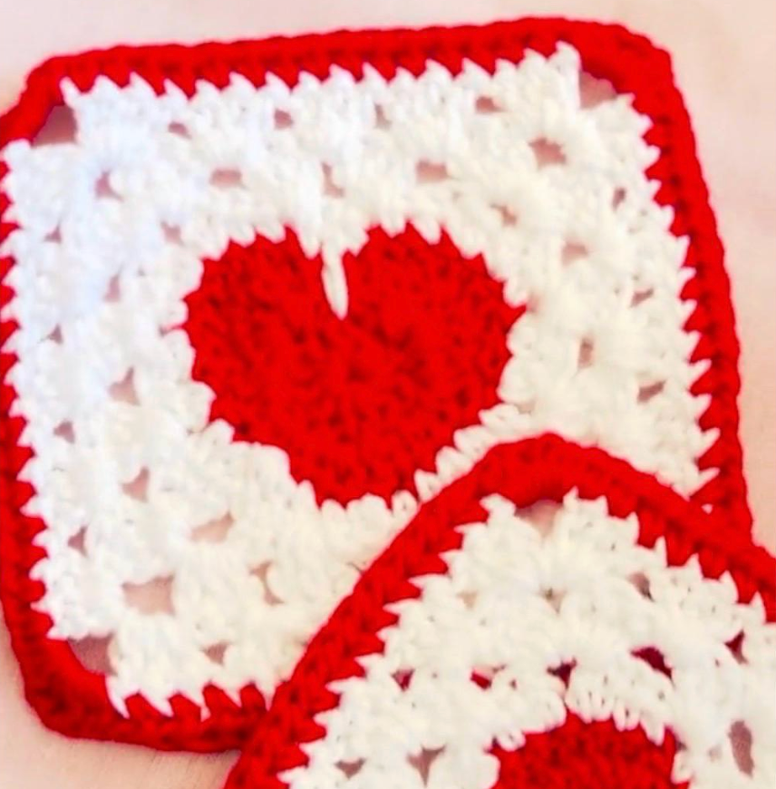 heart crochet coasters square coaster heart home decor coffee lover gift