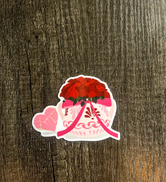 Pan Concha & Roses Sticker