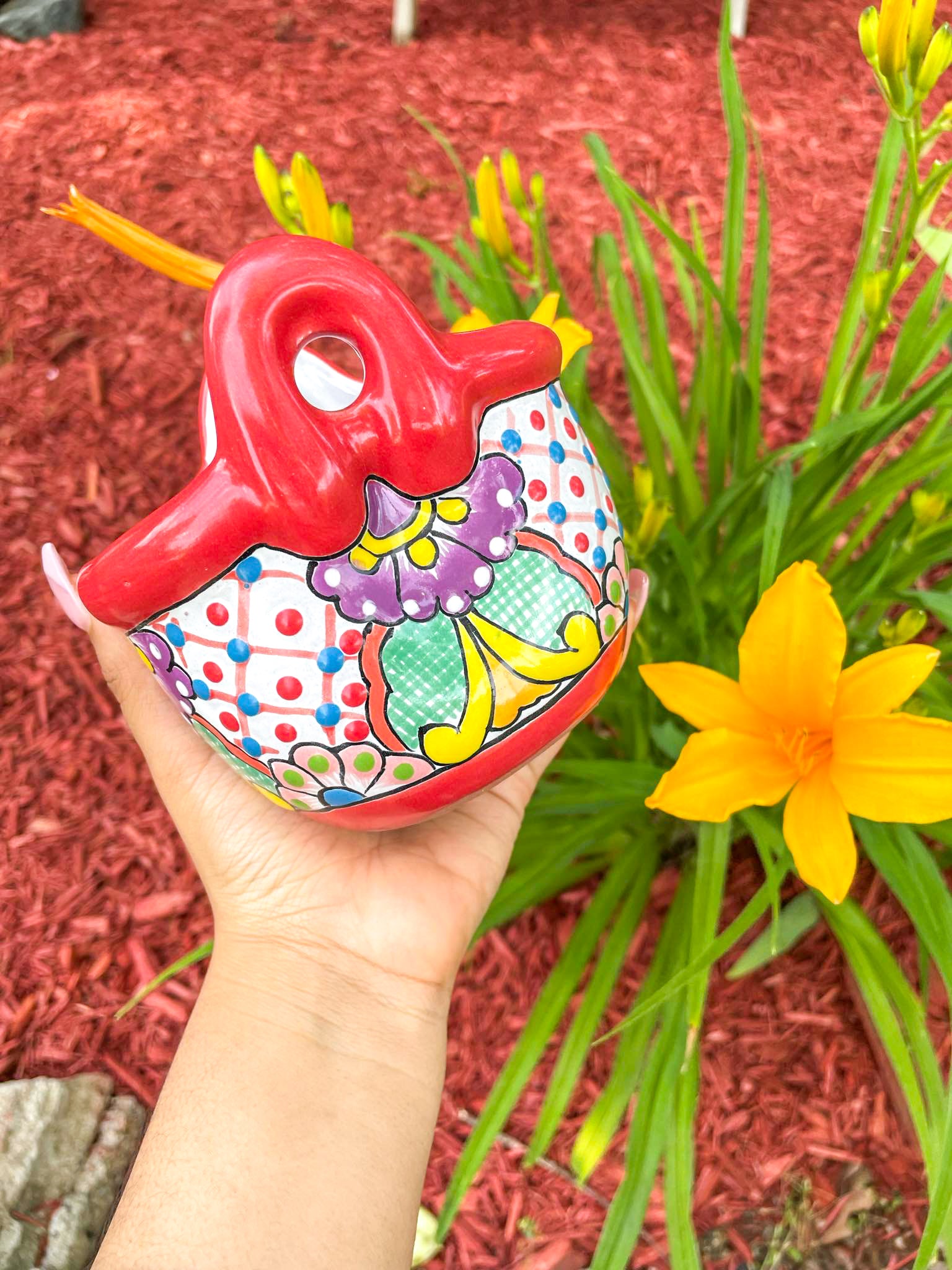 mexican plant pot Handmade Talavera Plant Pot – Colorful Mexican Pottery for Indoors and Outdoors – Camachos Pottery