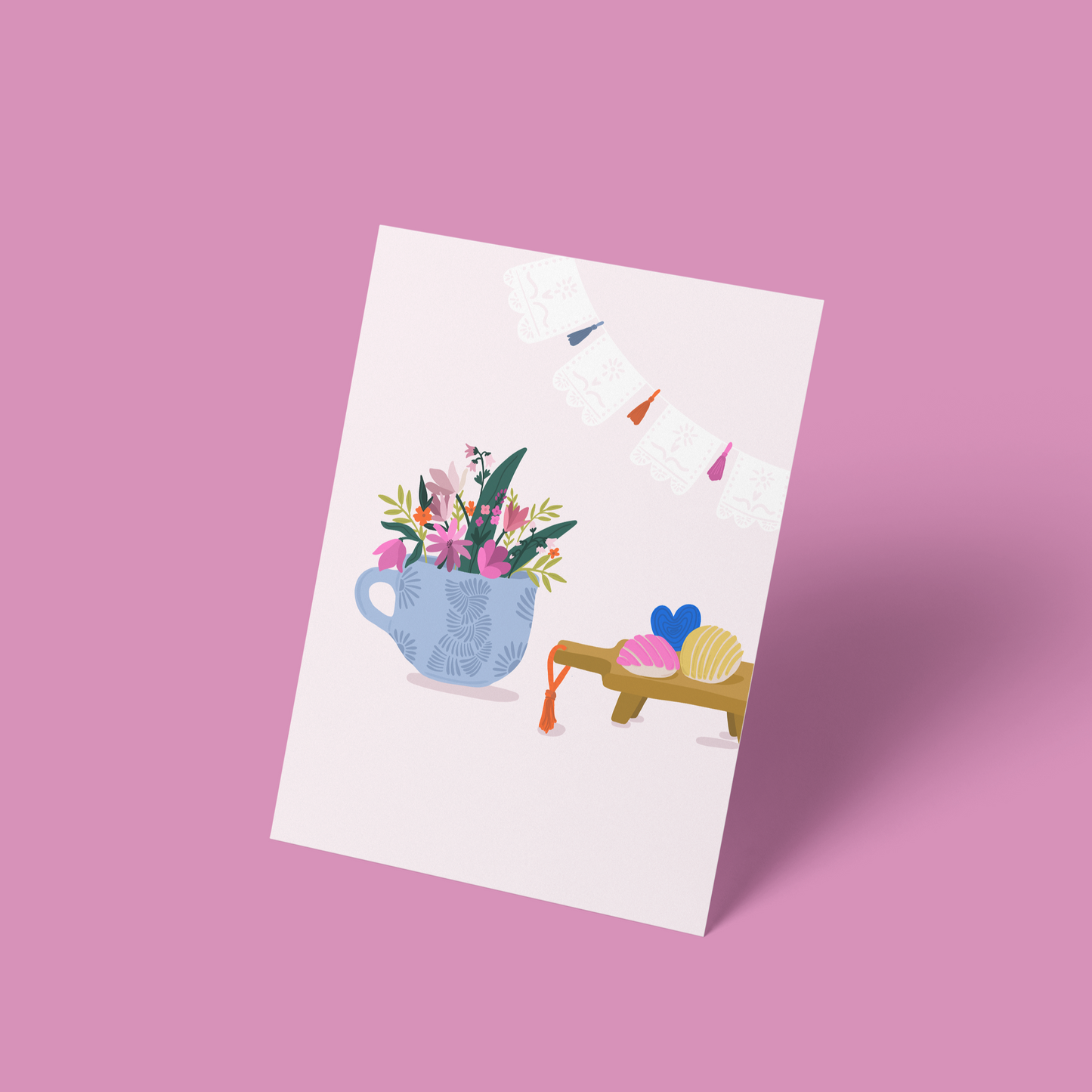 Cozy Morning Print : Tea, Flowers, and Mexican Treats