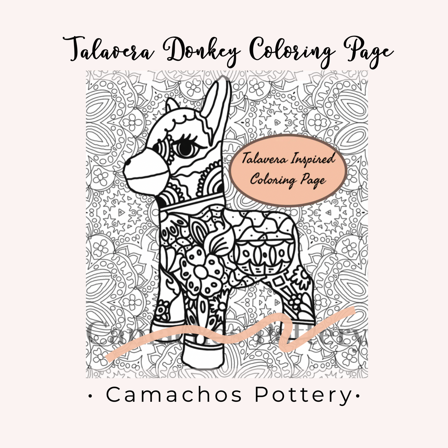 [Digital Download] Talavera Donkey Color Page