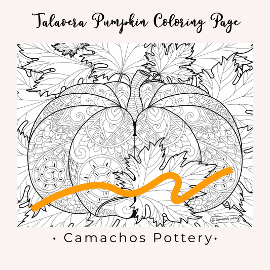 [Digital Download]Talavera Pumpkin Coloring Page