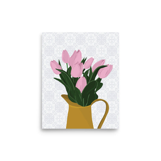 Tulip Bouquet Talavera Inspired Wall Art Print