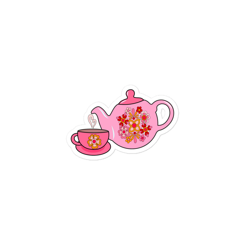 pink cartoon teapot